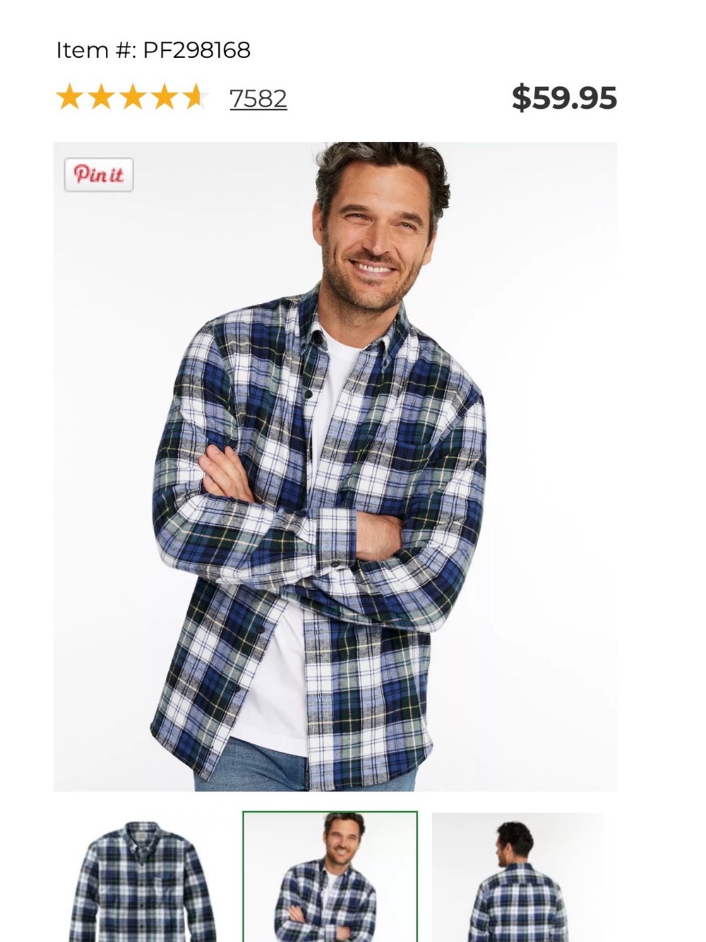 L.L. Bean Men's Blue and White Plaid Shirt Jacket